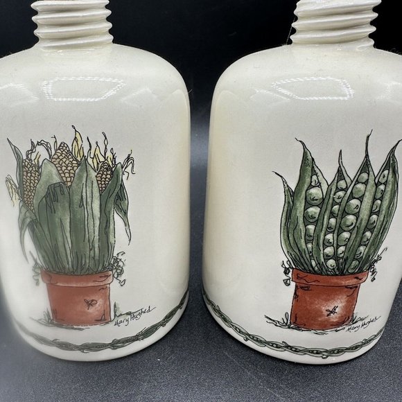 Otagiri Cruet Oil & Vinegar Bottle Jug Mary Hughes Corn & Peas Vintage 1997 - Picture 9 of 13
